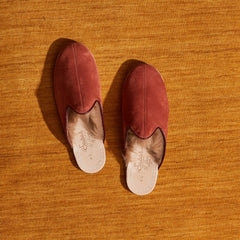 Rust Suede Shearling Baba (Mens)