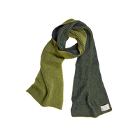 Knitted Merino Scarf - Green/Navy