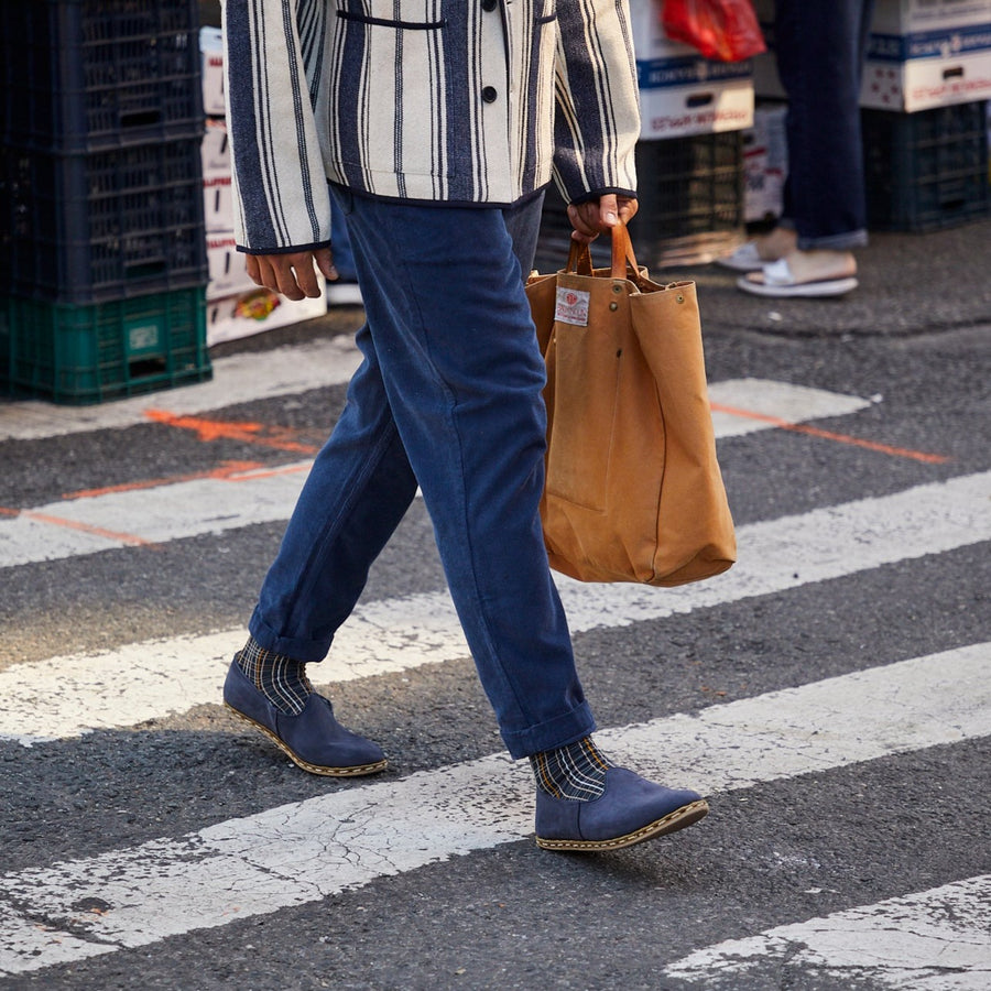 Blue Grid Socks by Exquisite J