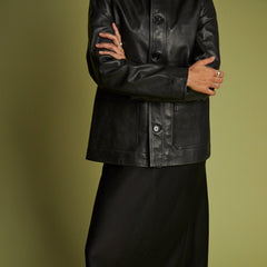 Nimes Leather Jacket in Black