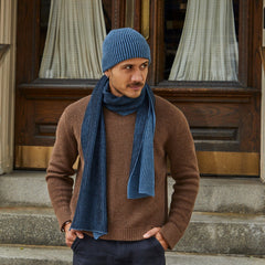Sabah Indigo Blue Wool Scarf