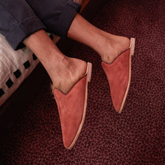 Rust Suede Shearling Baba (Mens)