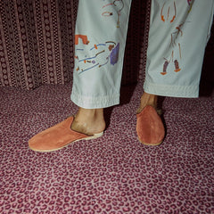 Rust Suede Shearling Baba (Womens)