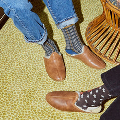 Blue Grid Socks by Exquisite J