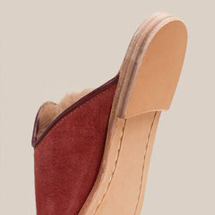 Rust Suede Shearling Baba (Womens)
