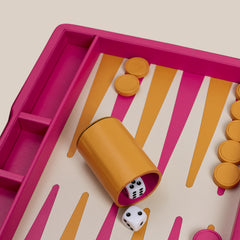 Backgammon Traveler's Case Set - Condesa Pink