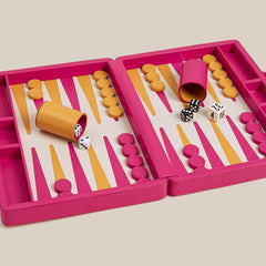 Backgammon Traveler's Case Set - Condesa Pink