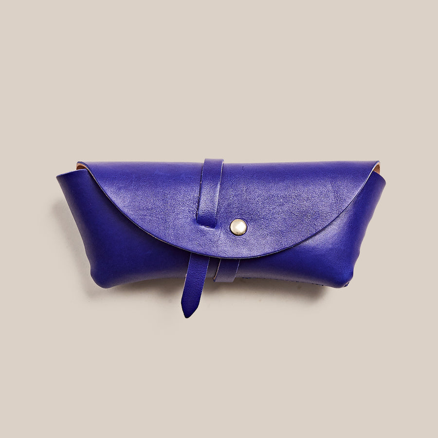 Leather Glasses Case - Sabah Blue