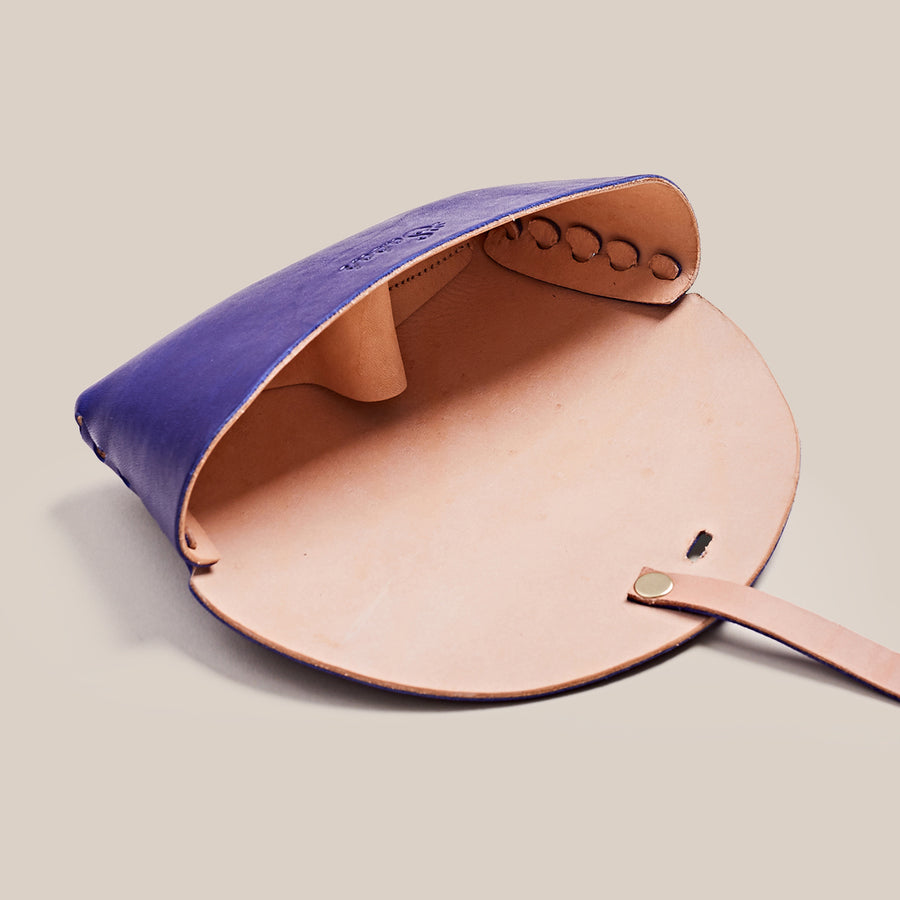 Leather Glasses Case - Sabah Blue