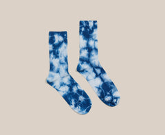 Hand Tie-Dyed Indigo Socks By Philip Huang