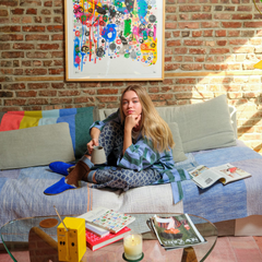 Electric Blue Shearling Baba (Womens)