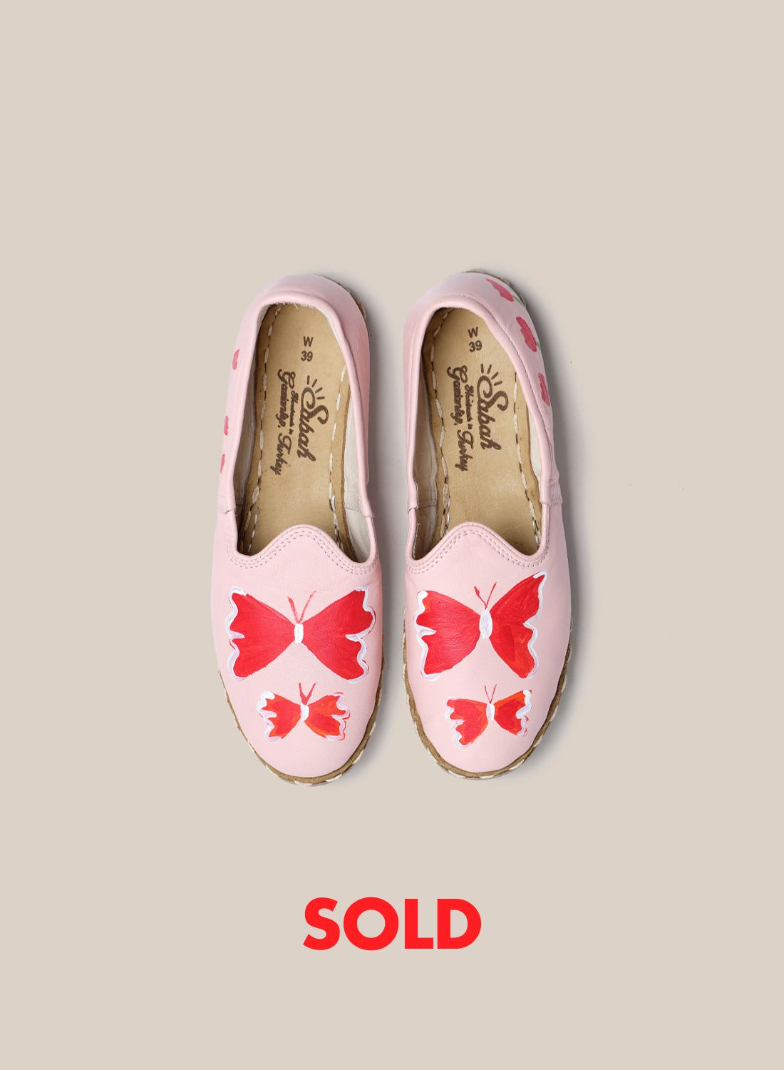 Womens 39 - Light Pink Butterfly