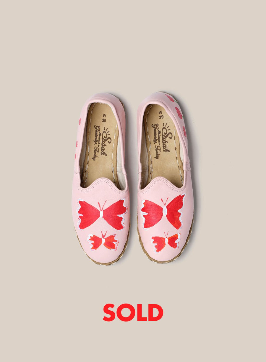 Womens 39 - Light Pink Butterfly