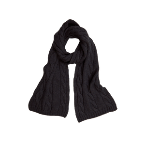 Cable Knit Scarf - Charcoal