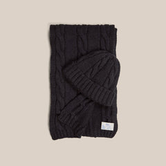 Cable Knit Scarf - Charcoal – Sabah