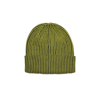 Knitted Merino Beanie - Green/Navy