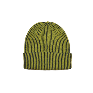 Knitted Merino Beanie - Green/Navy