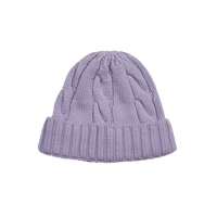 Cable Knit Beanie - Lilac