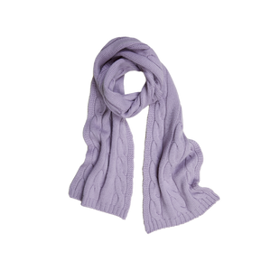 Cable Knit Scarf - Lilac