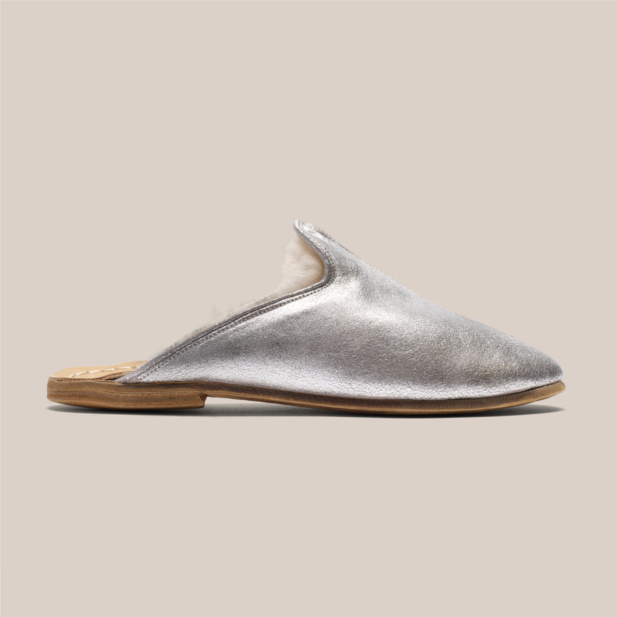 Silver Suede Shearling Baba (Mens)