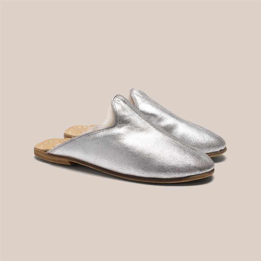 Silver Suede Shearling Baba (Mens)