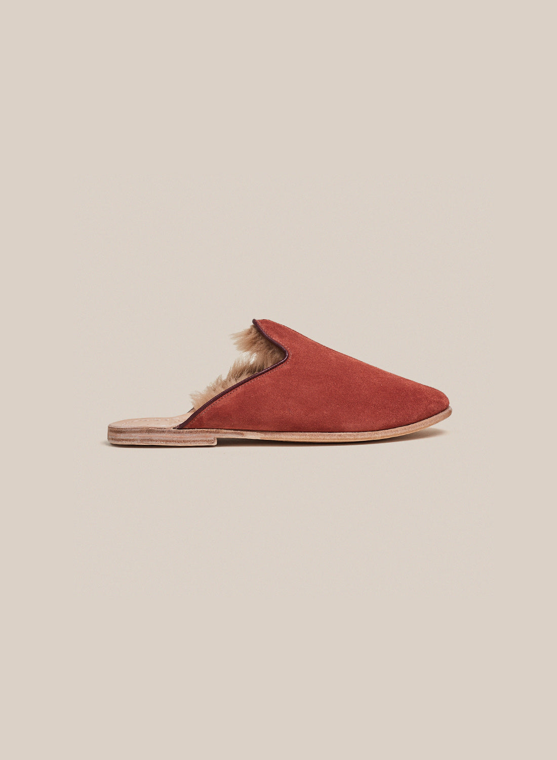 Rust Suede Shearling Baba (Mens)