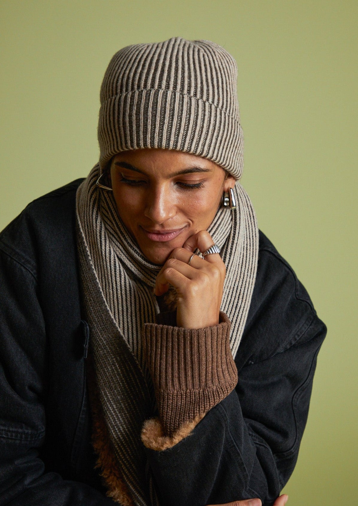 Sabah Beige/Brown Wool Beanie