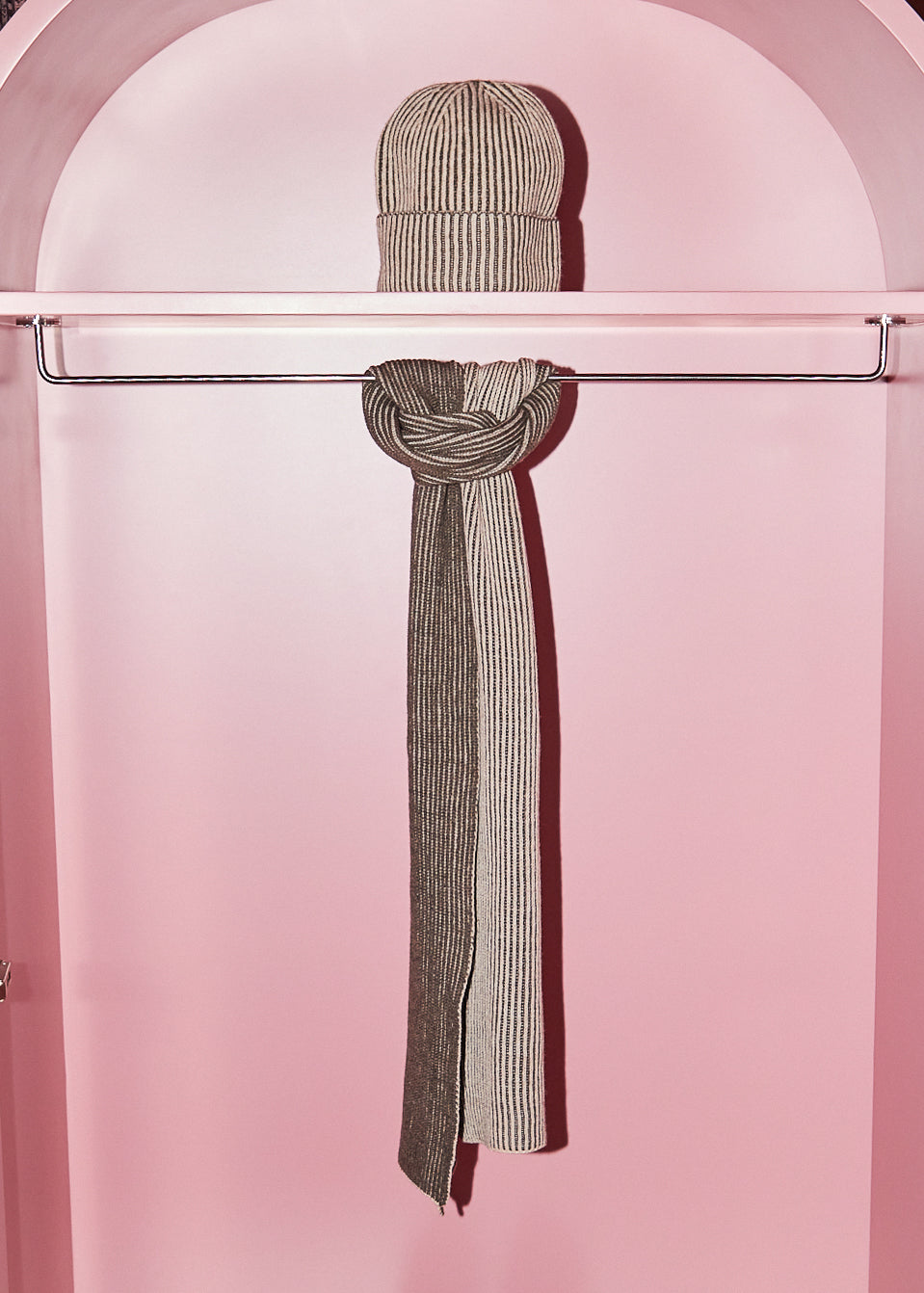 Sabah Beige/Brown Wool Scarf