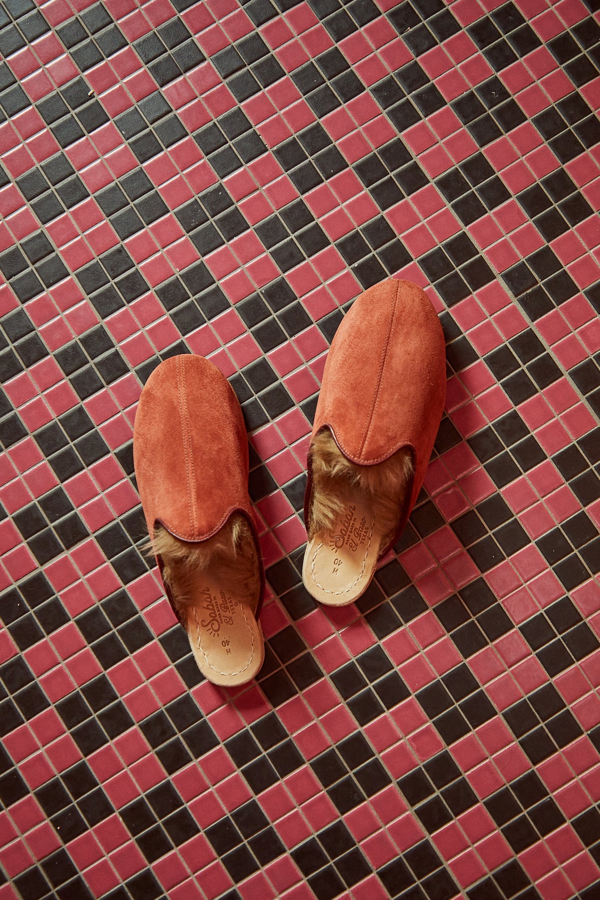 Rust Suede Shearling Baba (Mens)
