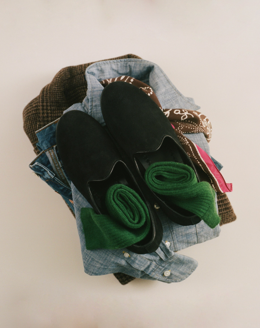 The Bolo for Drake's - Black Suede