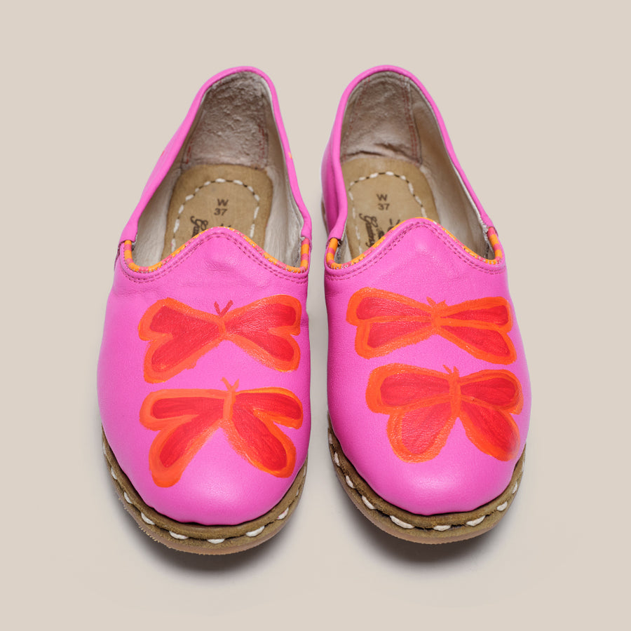 Womens 37 - Bright Pink Butterfly