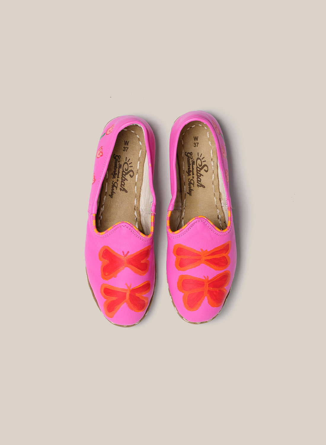 Womens 37 - Bright Pink Butterfly