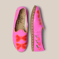 Womens 37 - Bright Pink Butterfly