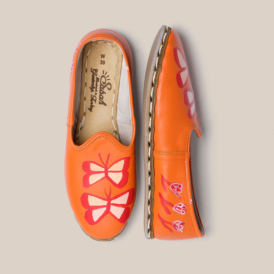 Womens 39 - Orange Butterfly