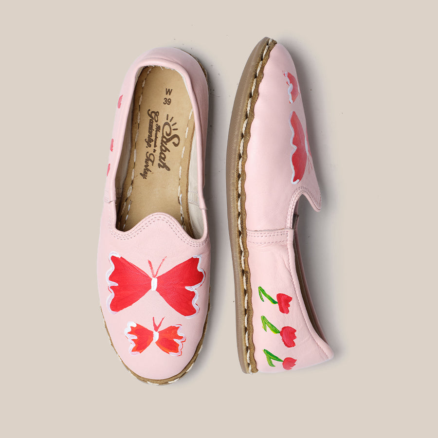 Womens 39 - Light Pink Butterfly