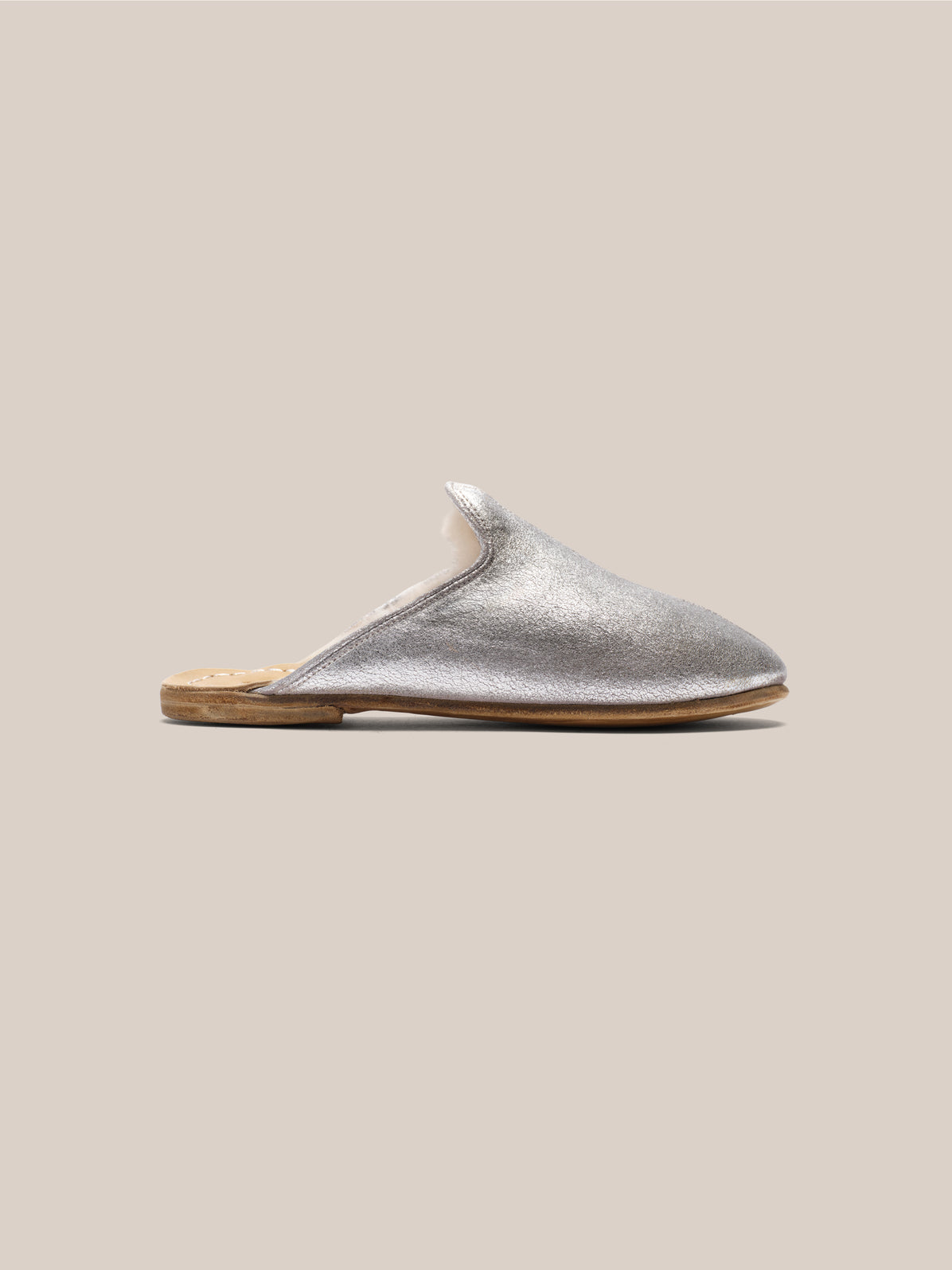 Silver Suede Shearling Baba (Womens)