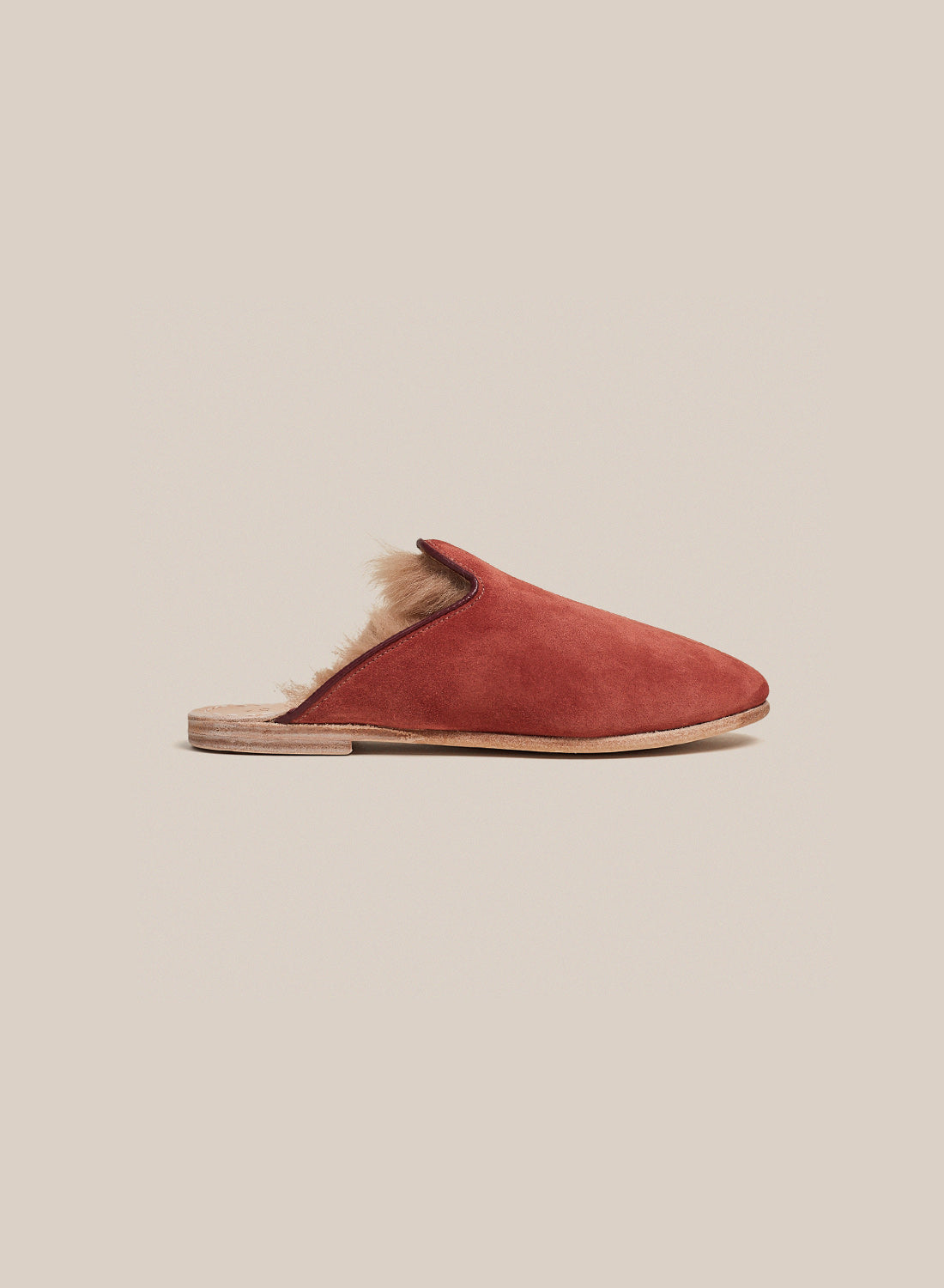 Rust Suede Shearling Baba (Womens)