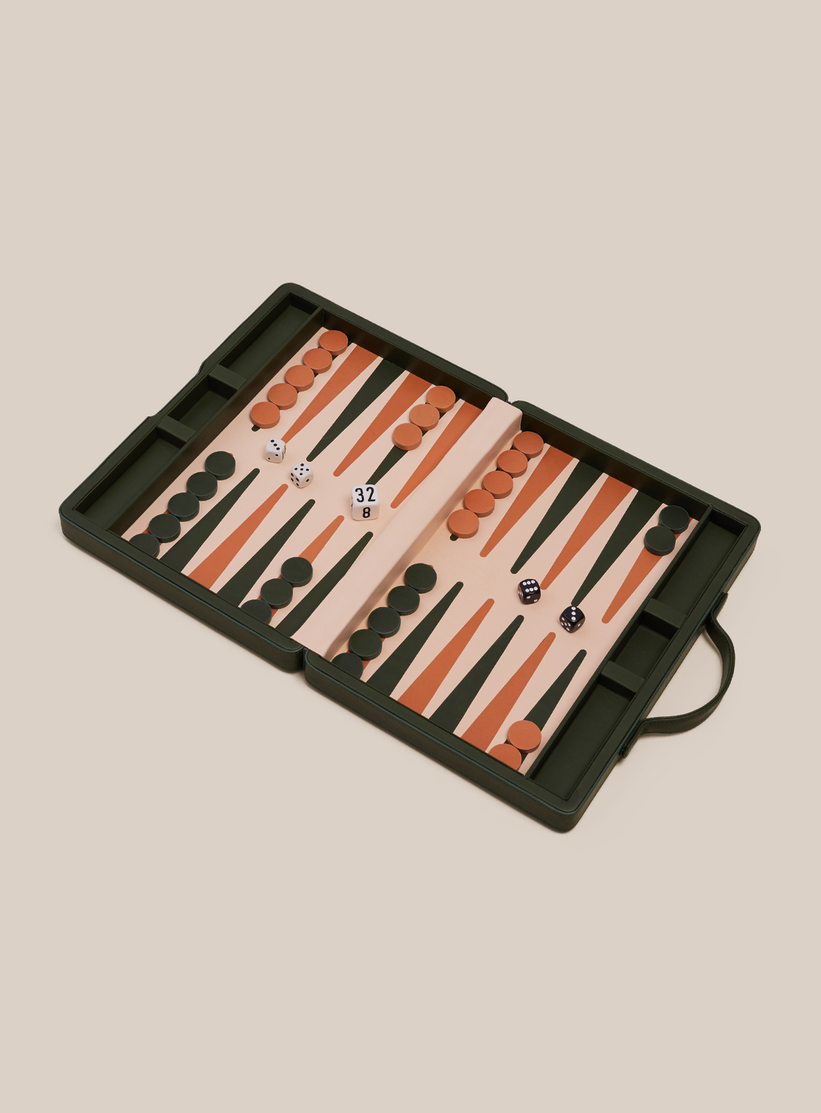 Backgammon Traveler's Case Set - Green