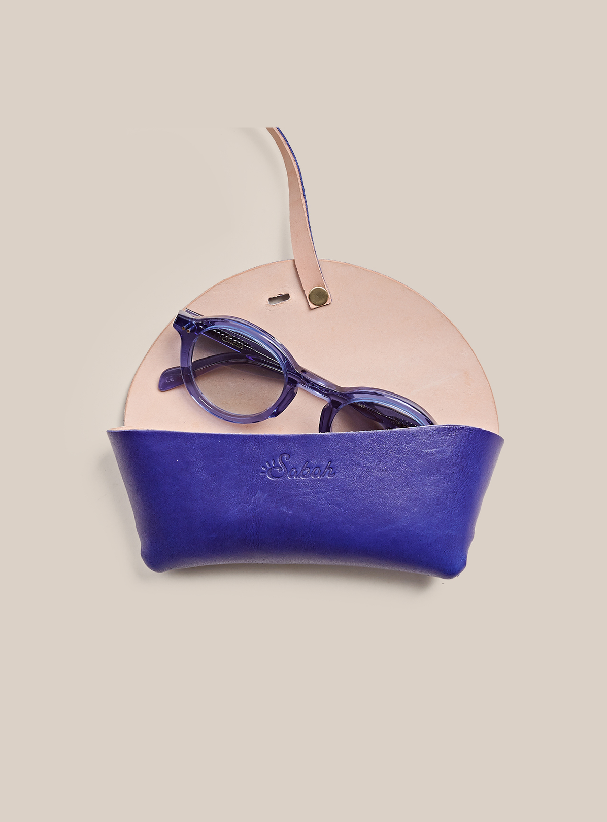 Leather Glasses Case - Sabah Blue
