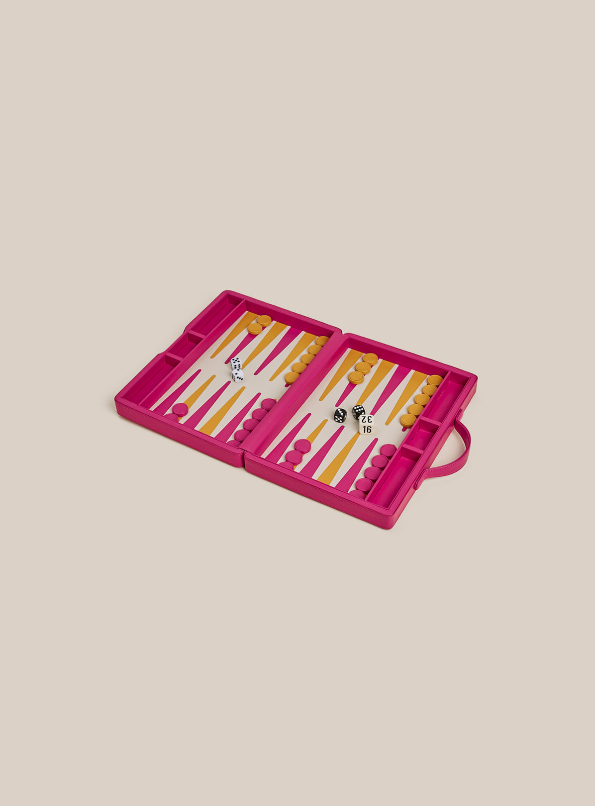 Backgammon Traveler's Case Set - Condesa Pink