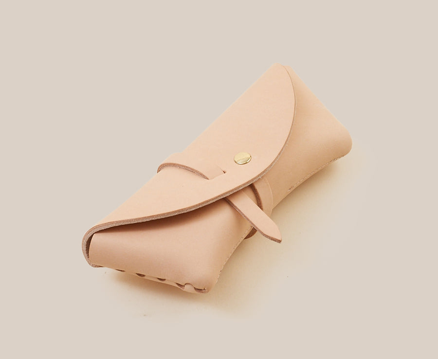 Leather Glasses Case - Natural Tan