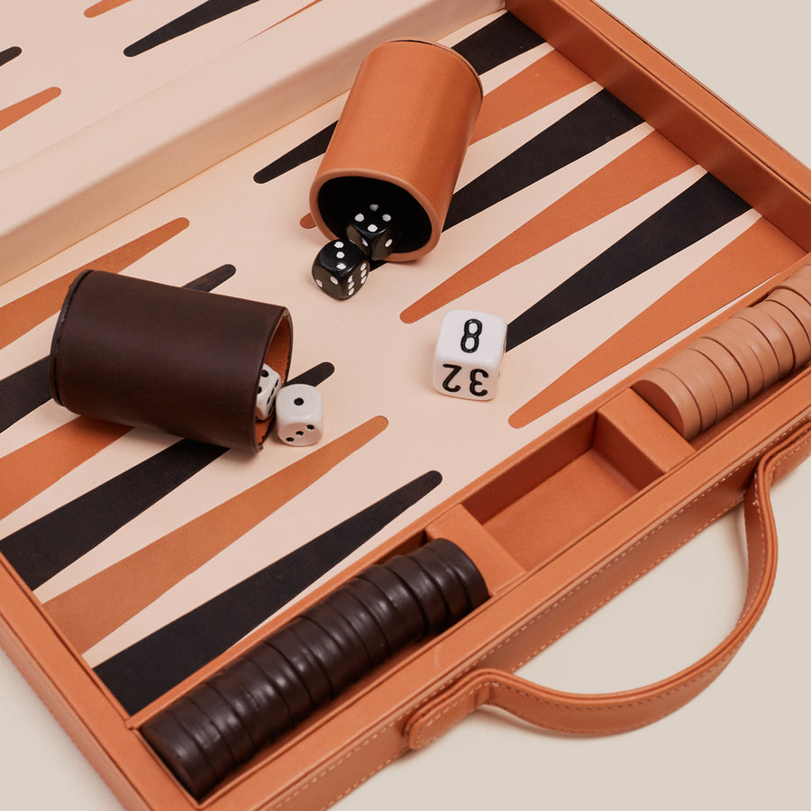 Backgammon Traveler's Case Set - Camel